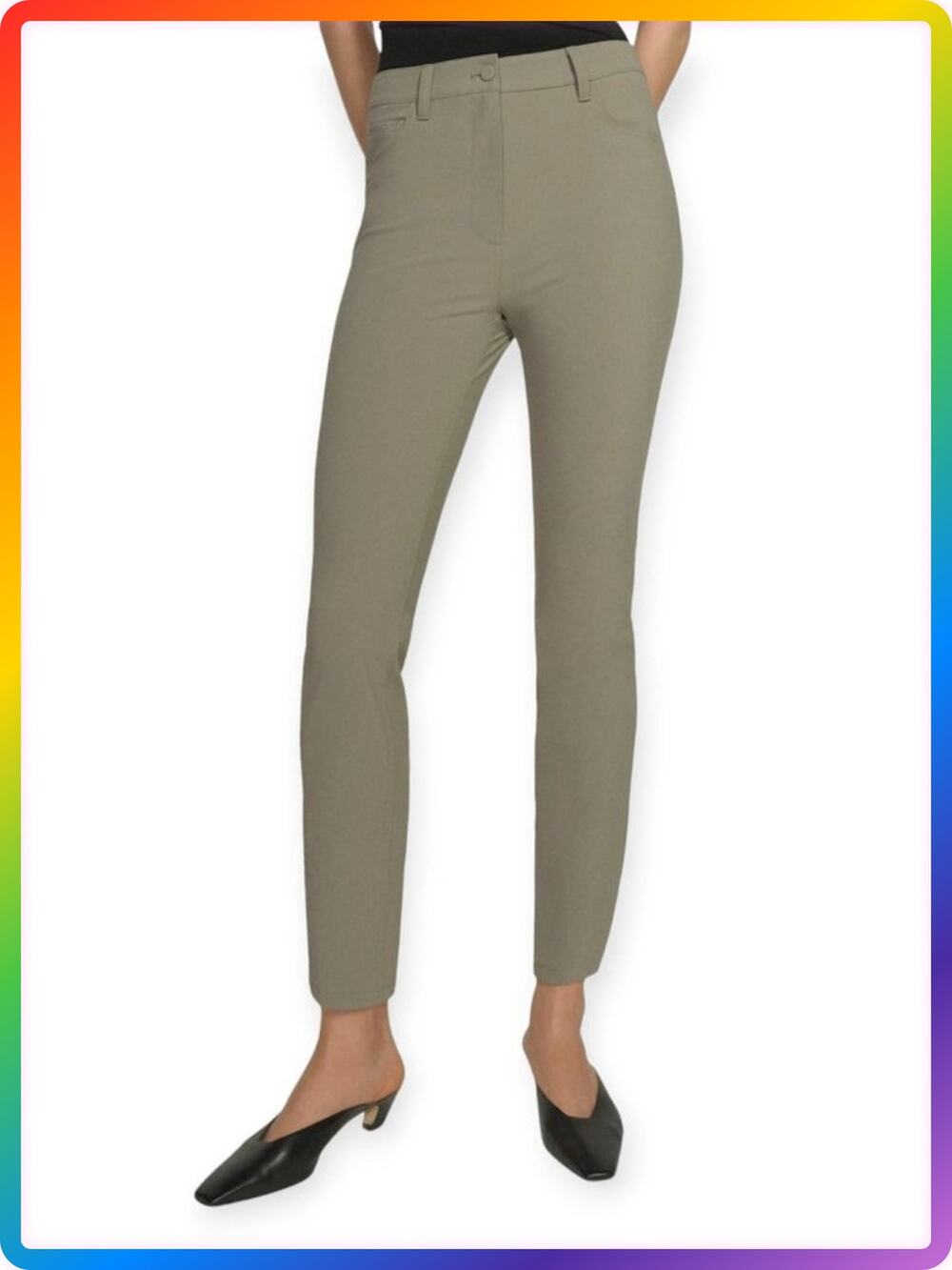 Theory Treeca Slim Ankle Pant SIZE 0 Moss Green Precision Ponte 5 Pocket